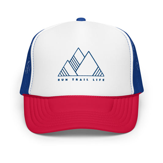 RTL Foam Trucker Hat - Navy Blue Logo - RunTrailLife
