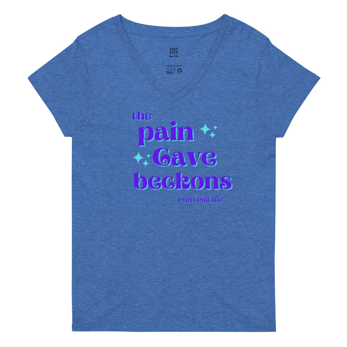 The Pain Cave Beckons Women’s recycled v-neck t-shirt - RunTrailLife
