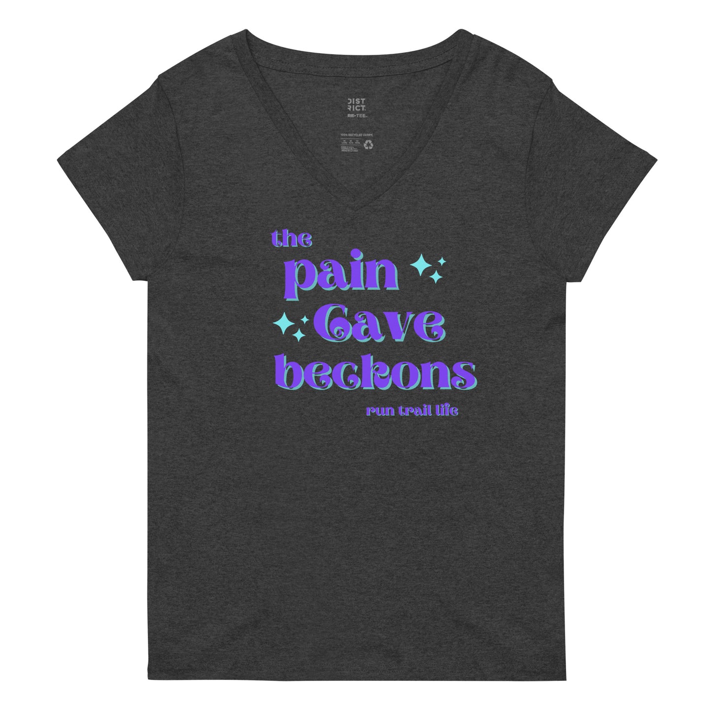 The Pain Cave Beckons Women’s recycled v-neck t-shirt