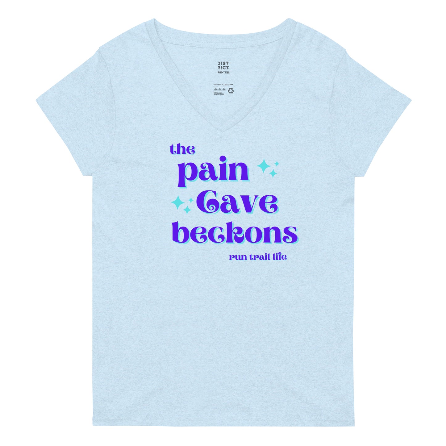 The Pain Cave Beckons Women’s recycled v-neck t-shirt