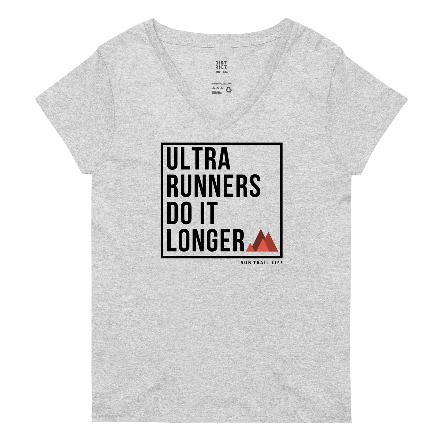 Ultra Runners Do it Longer Women’s recycled v-neck t-shirt